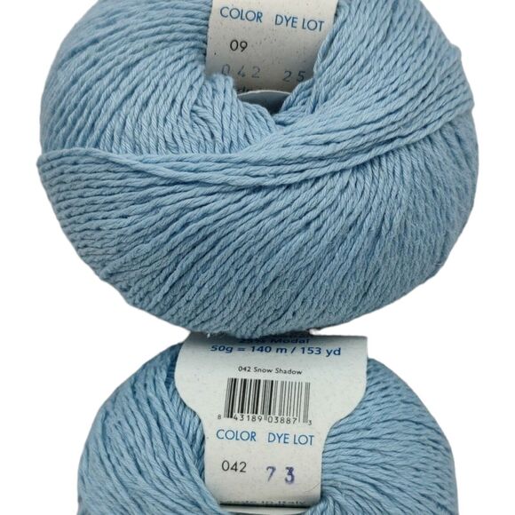 2 Skeins Hempathy Designer's Choice Elsebeth Lavold Yarn Blue Snow Shadow #042 - Picture 7 of 8